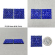 LAPIS LAZULI Gemstone Carving : Natural Untreated Blue Lapis Hand Carved Square & Rectangle Shape Pairs