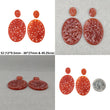 Orange ONYX Gemstone Carving : Natural Color Enhanced Onyx Hand Carved Oval And Uneven Shape 4pcs Sets