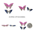 MULTI SAPPHIRE Gemstone Carving : Natural Untreated Bi-Color Sapphire Hand Carved Butterfly 2pairs Set