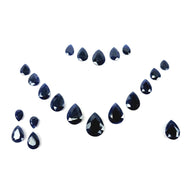 Blue Sapphire Gemstone Normal Cut : 149.50cts Natural Untreated Unheated Sapphire Pear Shape 8*10mm - 15*20mm 21pcs Sets For Jewellery