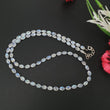 Rainbow Moonstone & Blue Sapphire Beads Necklace: 46.10cts Natural Untreated With 925 Sterling Silver Faceted Necklace 6*4mm 20.50"