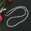 Rainbow Moonstone & Blue Sapphire Beads Necklace: 60.10cts Natural Untreated With 925 Sterling Silver Faceted Necklace 7*5mm 21"