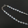 Rainbow Moonstone & Blue Sapphire Beads Necklace: 60.10cts Natural Untreated With 925 Sterling Silver Faceted Necklace 7*5mm 21"
