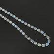 Rainbow Moonstone & Blue Sapphire Beads Necklace : 69.60cts Natural Untreated With 925 Sterling Silver Faceted Necklace 7*5mm 20.50"