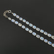 Rainbow Moonstone & Blue Sapphire Beads Necklace : 69.60cts Natural Untreated With 925 Sterling Silver Faceted Necklace 7*5mm 20.50"