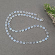 Rainbow Moonstone & Blue Sapphire Beads Necklace : 69.60cts Natural Untreated With 925 Sterling Silver Faceted Necklace 7*5mm 20.50"