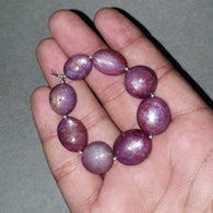 Star Ruby Gemstone Loose Beads : 167.3cts Natural Untreated Unheated Red Ruby Plain Oval Round Beads 14*12mm - 18*16mm 5