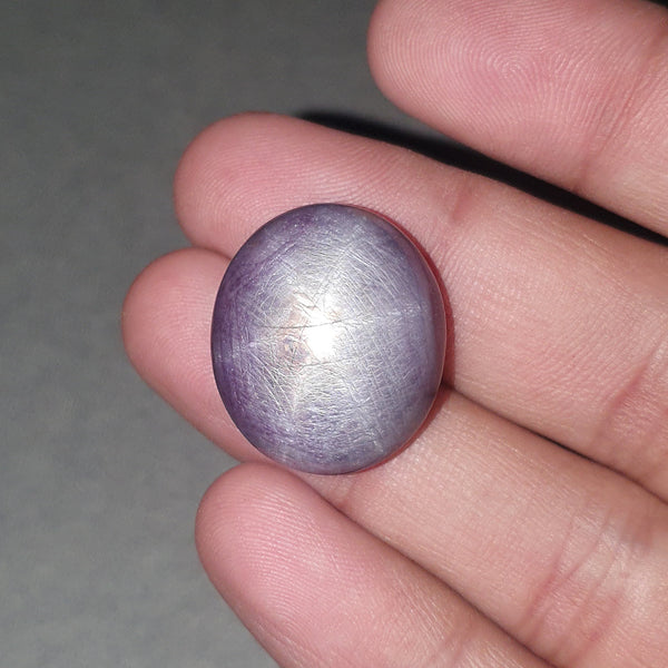 Star Ruby Gemstone Cabochon : 53.20cts Natural Untreated Unheated Purple 6Ray Star Ruby Oval Shape 23*20mm