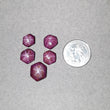Johnson Star Ruby Gemstone Cabochon : 65.70cts Natural Untreated Unheated Red 6Ray Star Ruby Hexagon Shape 12*10mm - 17*14mm 5pcs