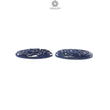 Blue Sapphire Gemstone Carving : 41.90cts Natural Untreated Unheated Blue Sapphire Hand Carved Oval Shape 27*18mm Pair