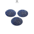 Blue Sapphire Gemstone Carving : 62.10cts Natural Untreated Unheated Blue Sapphire Hand Carved Oval Shape 27*18mm 3pcs