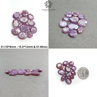 Raspberry Pink Sheen Sapphire Gemstone Normal Cut : Natural Untreated Unheated Sapphire Uneven Egg Shape Faceted Set