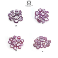 Raspberry Pink Sheen Sapphire Gemstone Normal Cut : Natural Untreated Unheated Sapphire Uneven Egg Shape Faceted Set