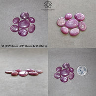 Star Ruby Gemstone Cabochon : 51cts - 56cts Natural Untreated Unheated Red 6Ray Star Ruby Uneven Egg Shape Set