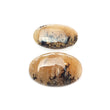 टाइगर डेंड्राइट एगेट रत्न कैबोकॉन: प्राकृतिक अनुपचारित बिना गर्म किया हुआ द्वि-रंग एगेट अंडाकार आकार 2 पीस / 3 पीस सेट