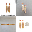 Botswana Agate Sunstone & Peach Moonstone Gemstone Rose Cut Cabochon : Natural Untreated Bi-Color Agate Egg Oval Shape 4pcs Set