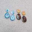 BOTSWANA AGATE Gemstone Cabochon : Natural Color Enhanced Bi-Color Agate Uneven Shape 8pcs Set
