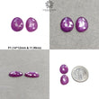 RUBY Gemstone Rose Cut : Natural Untreated Unheated Raspberry Sheen Ruby Egg Shape 3pcs