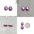 RUBY Gemstone Rose Cut : Natural Untreated Unheated Raspberry Sheen Ruby Egg Shape 3pcs