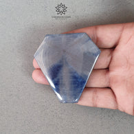 अद्वितीय दुर्लभ नीला नीलम रत्न कैबोकॉन ट्रैपिचे: 424.00cts प्राकृतिक अनुपचारित बिना गर्म किया हुआ नीलम असमान आकार 57*71mm
