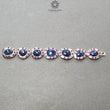 925 Sterling Silver BRACELET : 33.75gms Natural Blue Sapphire & Ruby Glass Filled Rose Cut Prong Set Rhodium Plated Tennis Bracelet 7.25"