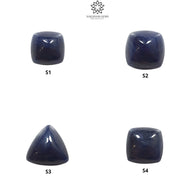 BLUE SAPPHIRE Gemstone Cabochon : Natural Untreated Unheated Sapphire Cushion & Triangle Shape Cabochon