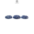 Blue Sapphire Gemstone Carving : 21.20cts Natural Untreated Unheated Sapphire Hand Carved Cushion Shape 12*14mm 3pcs