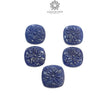 Deep Blue Sapphire Gemstone Carving : 53.20cts Natural Untreated Unheated Sapphire Hand Carved Cushion Shape 16*15mm - 18*16mm 5pcs