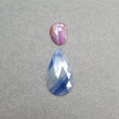 Multi & Blue Sapphire Gemstone Rose And Checker Cut : Natural Untreated Unheated Sapphire Multi Color Pear Oval Hexagon Shape Set