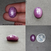 Star Ruby Gemstone Cabochon : 18cts - 27cts Natural Untreated Unheated 6Ray Star Ruby Oval Shape