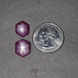 स्टार ट्रैपिची रूबी रत्न कैबोकॉन: 13.40cts प्राकृतिक अनुपचारित बिना गर्म किया हुआ 6 रे स्टार रूबी हेक्सागोन आकार 12.5*10.5mm - 14.5*12mm 2 पीस