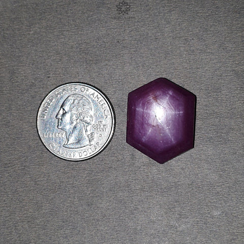 Star RUBY Gemstone Cabochon : 50.80cts Natural Untreated African Red Ruby 6Ray Star Hexagon Shape 25.5*20mm