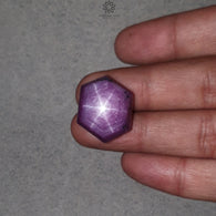 Star RUBY Gemstone Cabochon : 69.40cts Natural Untreated African Red Ruby 6Ray Star Hexagon Shape 24.5*19.5mm