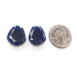 Blue Sapphire Gemstone Normal Cut : Natural Untreated Unheated Both Side Faceted Sapphire Uneven Shape Pair