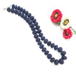Blue Sapphire Gemstone Melon Beads Necklace : 1156.50cts 925 Sterling Silver Natural Sapphire Hand Carved Rondelle Melon Beads 11mm-20mm 20"