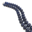 Blue Sapphire Gemstone Melon Beads Necklace : 1379.50cts 925 Sterling Silver Natural Sapphire Hand Carved Rondelle Melon Beads 14mm-19mm 21"