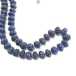 Blue Sapphire Gemstone Melon Beads Necklace : 381.30cts 925 Sterling Silver Natural Sapphire Hand Carved Rondelle Melon Beads 8mm-10mm 20"