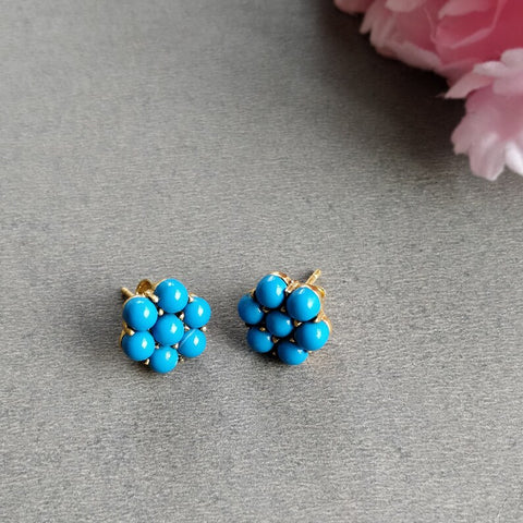 Turquoise Gemstone Brass Earring : 0.50