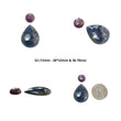 Pink & Blue Sapphire Gemstone Rose Cut : Natural Untreated Unheated Sapphire Pear Round Shapes 2pcs sets