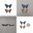 Multi Sapphire Gemstone Carving : Natural Untreated Multi Color Sapphire Hand Carved Butterfly 2pairs Set