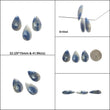 Green Quartzite & Blue Sapphire Gemstone Rose Cut : Natural Untreated Unheated Pear Shape 3pcs Sets