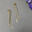 Handmade Brass Earring : 1"*0.25" 18k Gold Plated 8.40GMS Brass Boho Style Dainty Uneven Shape Push Back Earring Gift For Her
