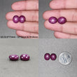 Star Ruby Gemstone Cabochon : Natural Untreated Unheated Red 6Ray Star Ruby Oval Shape 2pcs Sets