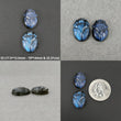 LABRADORITE Gemstone Carving : Natural Untreated Unheated Labradorite Hand Carved Scarabs 2pcs Set