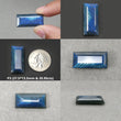 इंद्रधनुष चमकता लैब्राडोराइट रत्न सामान्य कट: प्राकृतिक अनुपचारित नीला लैब्राडोराइट बैगूएट आकार