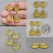 CITRINE Gemstone Carving : Natural Untreated Unheated Yellow Citrine Hand Carved Pear & Triangle Shape Carving Pairs For Earrings