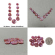 Pink Sapphire Carving : Natural Untreated Unheated Raspberry Sheen Sapphire Gemstone Hand Carved Round Flowers Sets