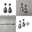 Silver & Chocolate Sapphire Gemstone Rose Cut : Natural Untreated Unheated Sapphire Pear Uneven Shape 4pcs Set