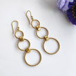 Handmade Brass Earring : 2.75" 18k Gold Plated 6.45gms Brass Boho Style Twisted Circle Design Drop Dangle Hook Earring Gift For Her