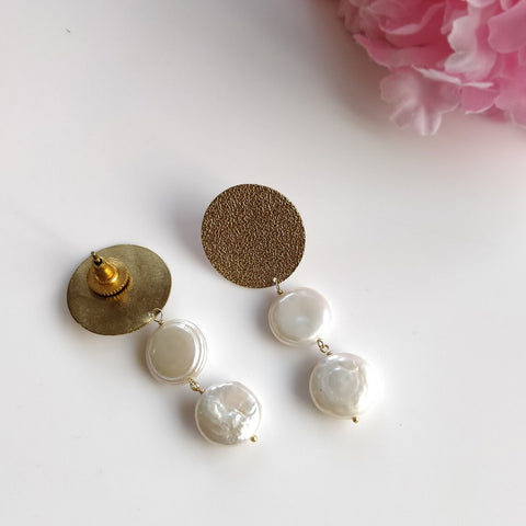 Pearl Enameling Gemstone Brass Earring : 2